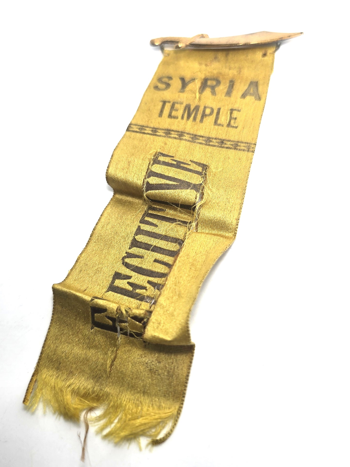Knights Of Pythias F.C.B. gold filled Syria Temple antique Victorian ribbon