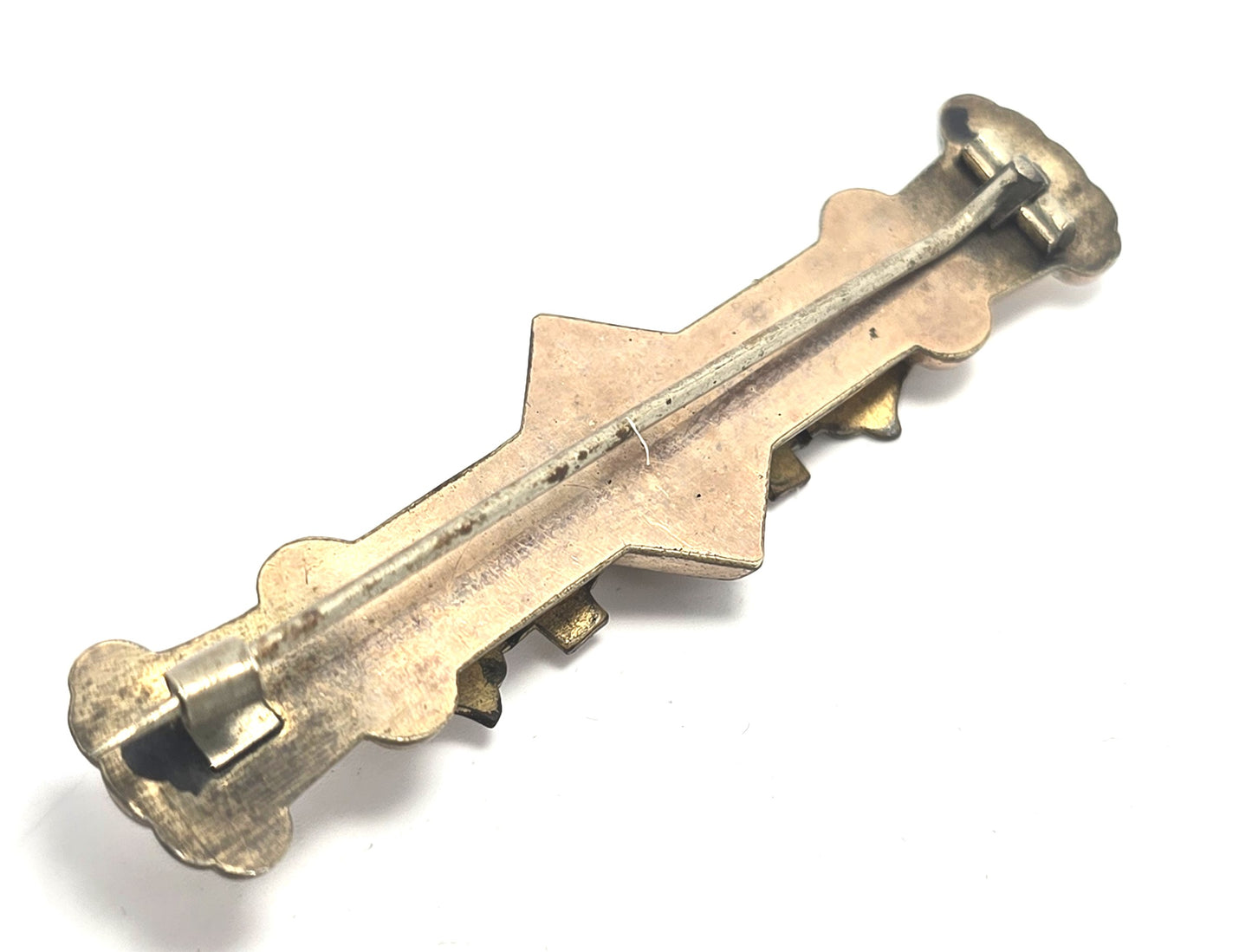 Victorian Etruscan antique paste gold filled vintage bar pin mourning brooch
