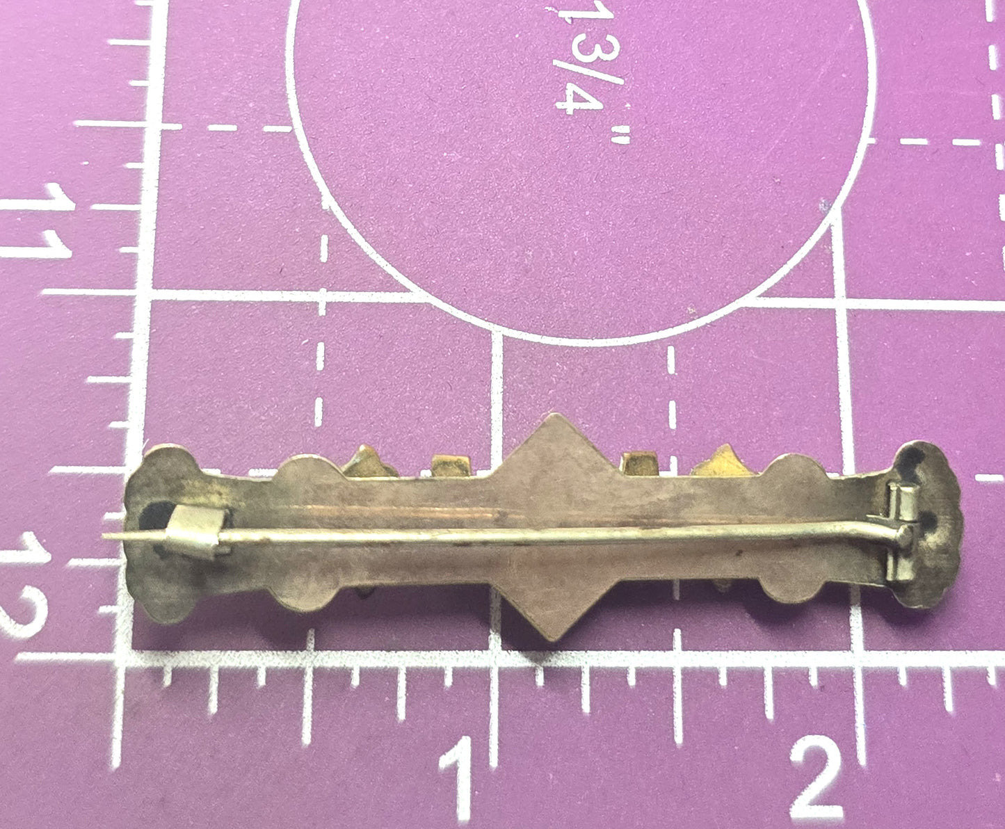 Victorian Etruscan antique paste gold filled vintage bar pin mourning brooch