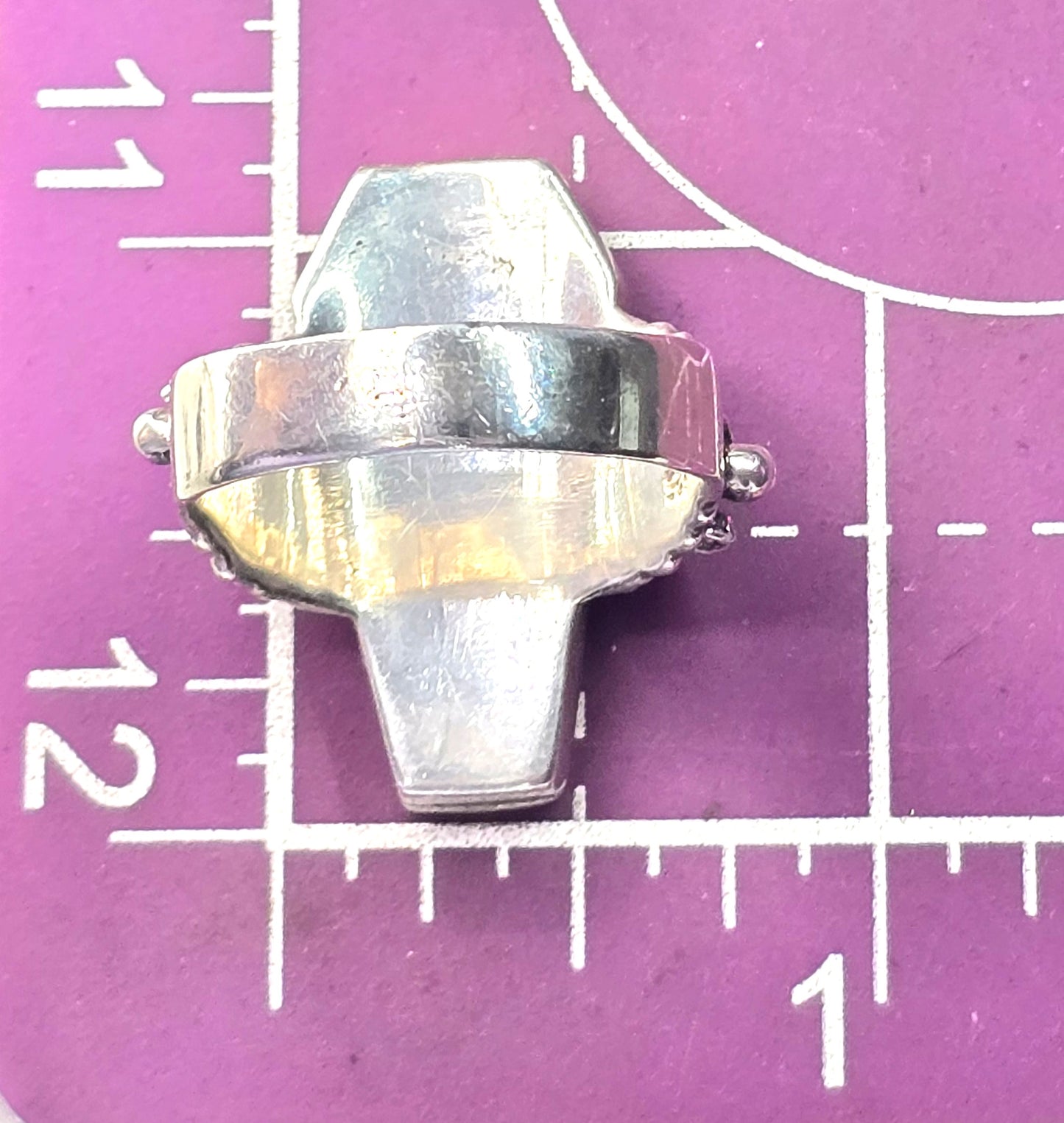 Coffin cross poison ring retro sterling silver spider memento mori goth ring size 10