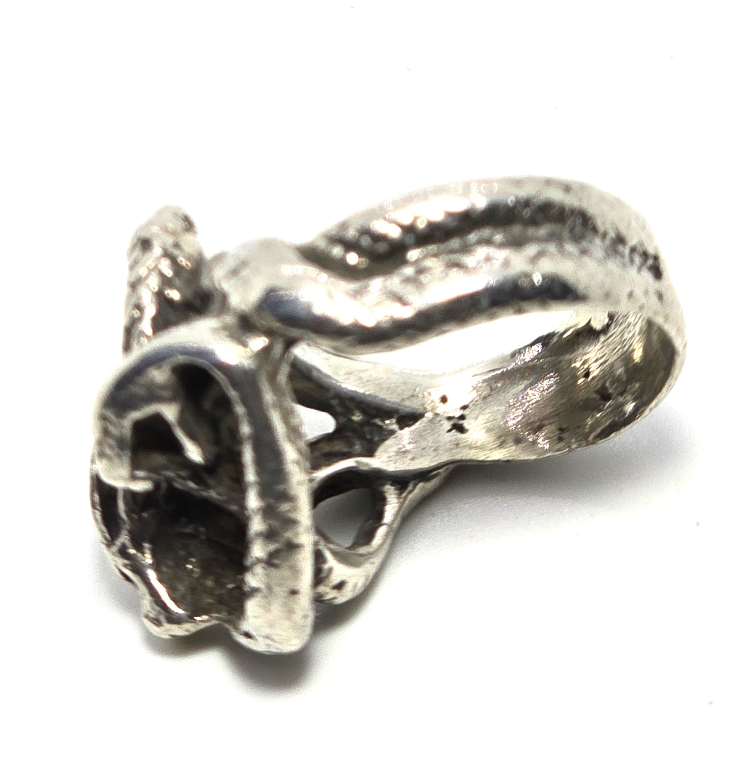 Two headed snake serpent Naga vintage retro thick sterling silver ring size 7