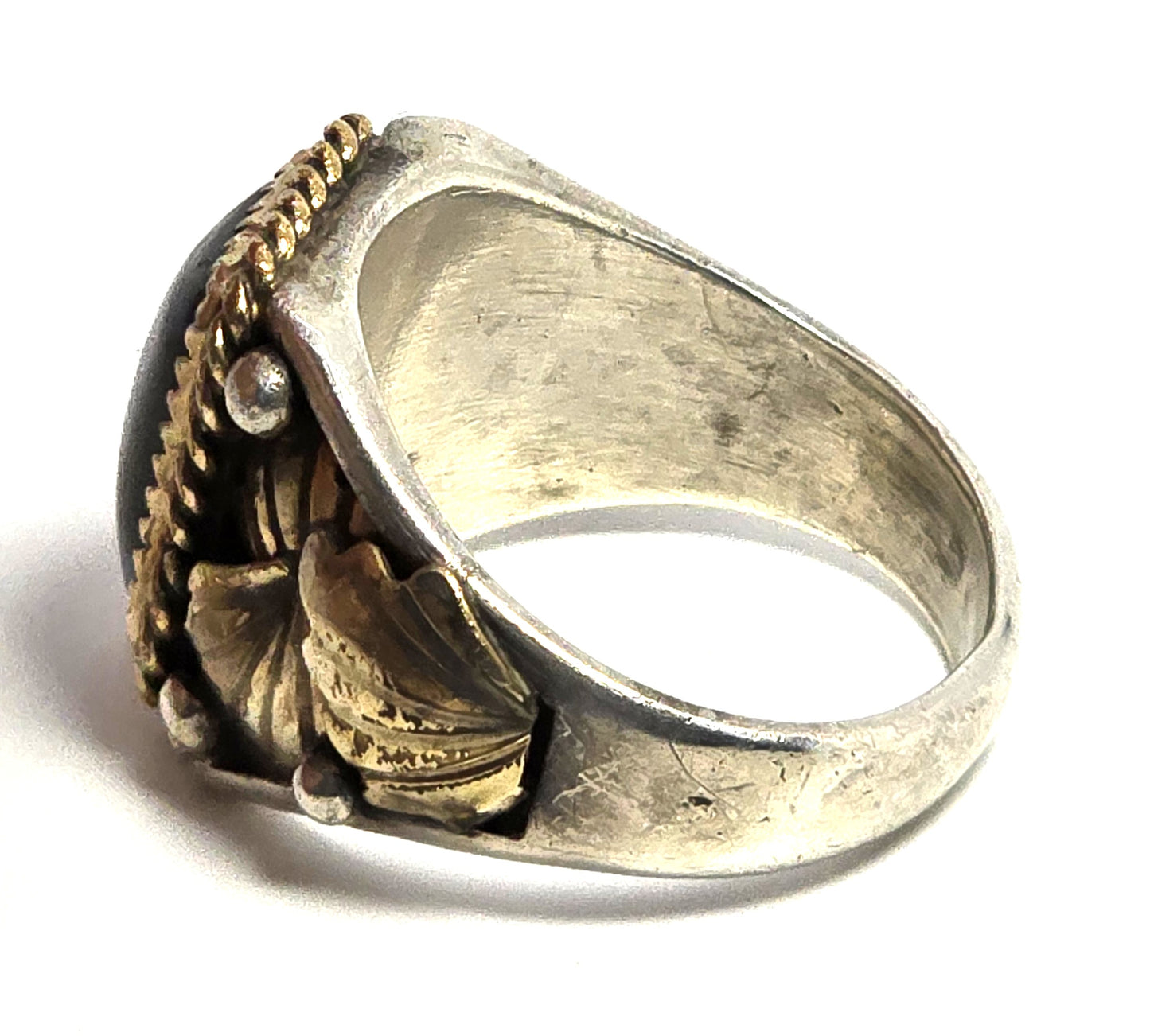 Carolyn Pollack Black Onyx ring southwest band sterling silver men's ring size 12.5