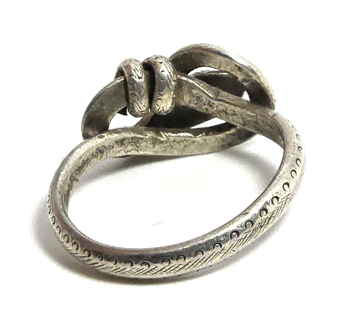 Coiled snake serpent Naga vintage retro thick sterling silver ring size 6