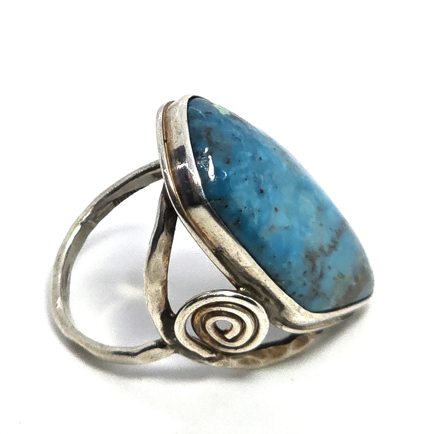 Turquoise Native American vintage sterling silver handcrafted ring size 9