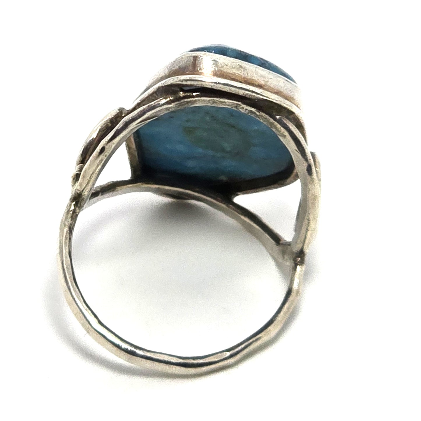 Turquoise Native American vintage sterling silver handcrafted ring size 9