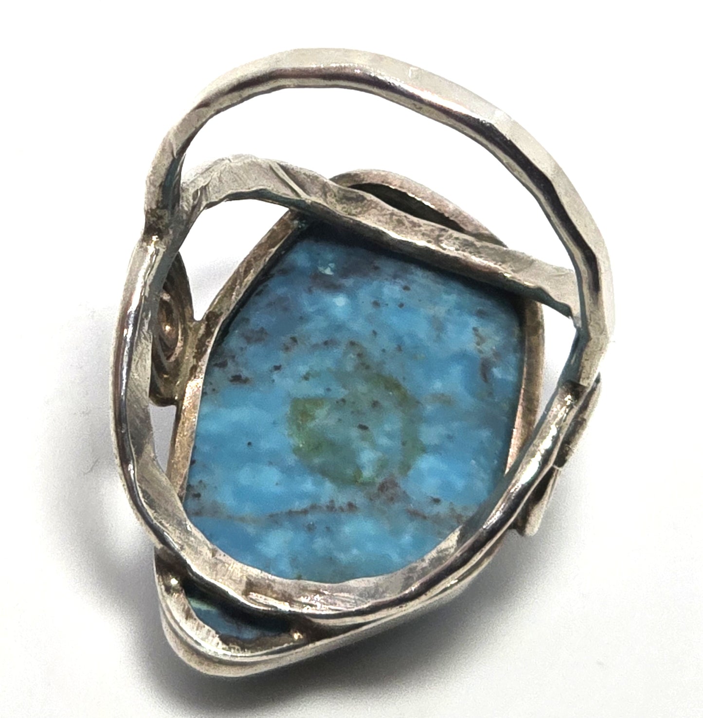 Turquoise Native American vintage sterling silver handcrafted ring size 9