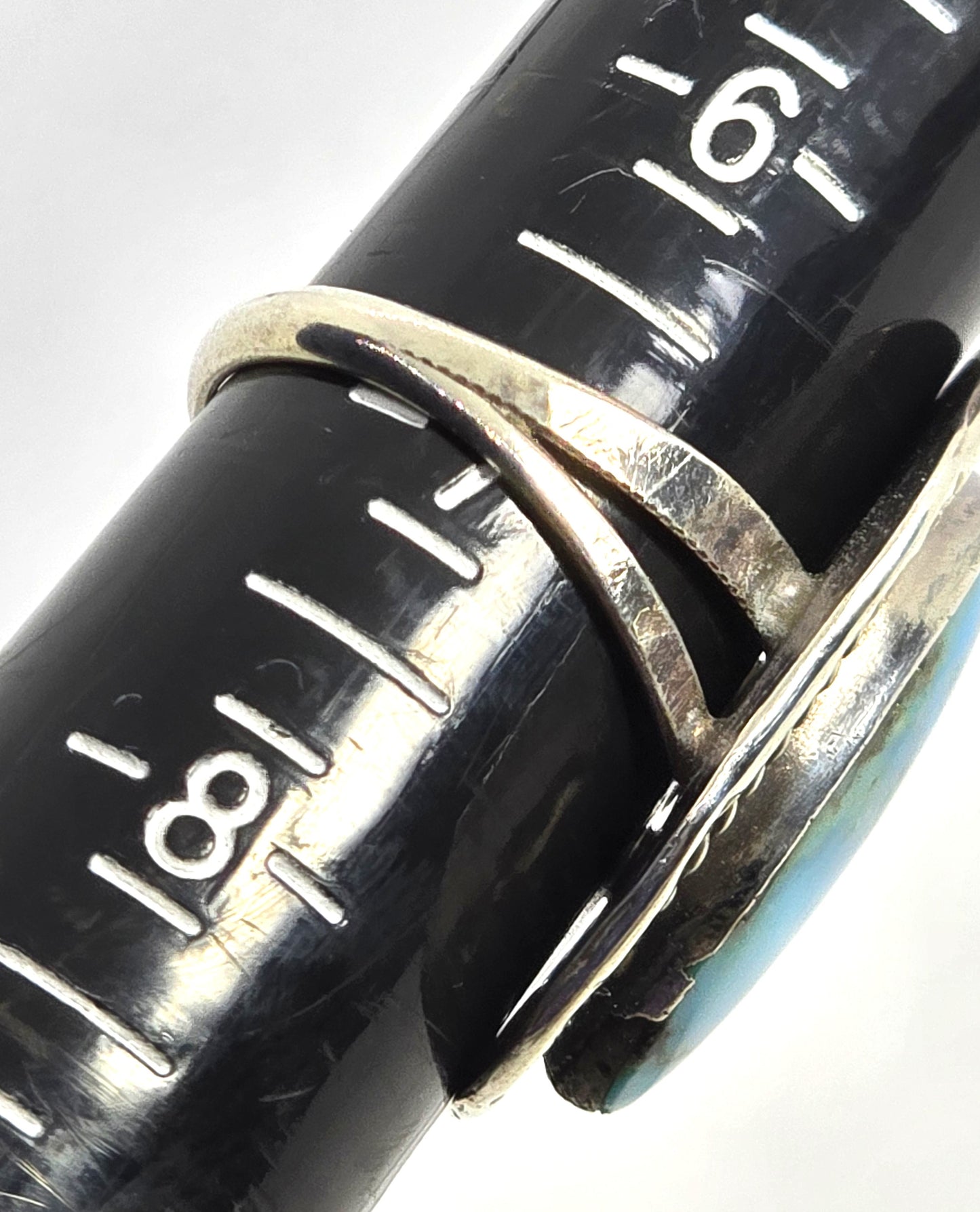 Large Turquoise Native American vintage sterling silver handcrafted ring size 7