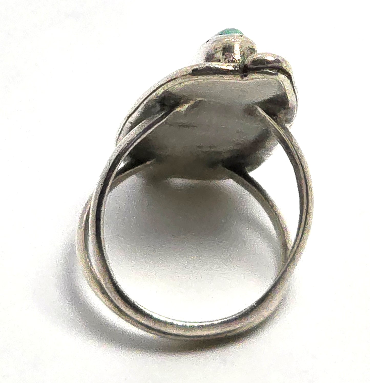 Navajo Large long turquoise sterling silver vintage Native American ring size 5.25