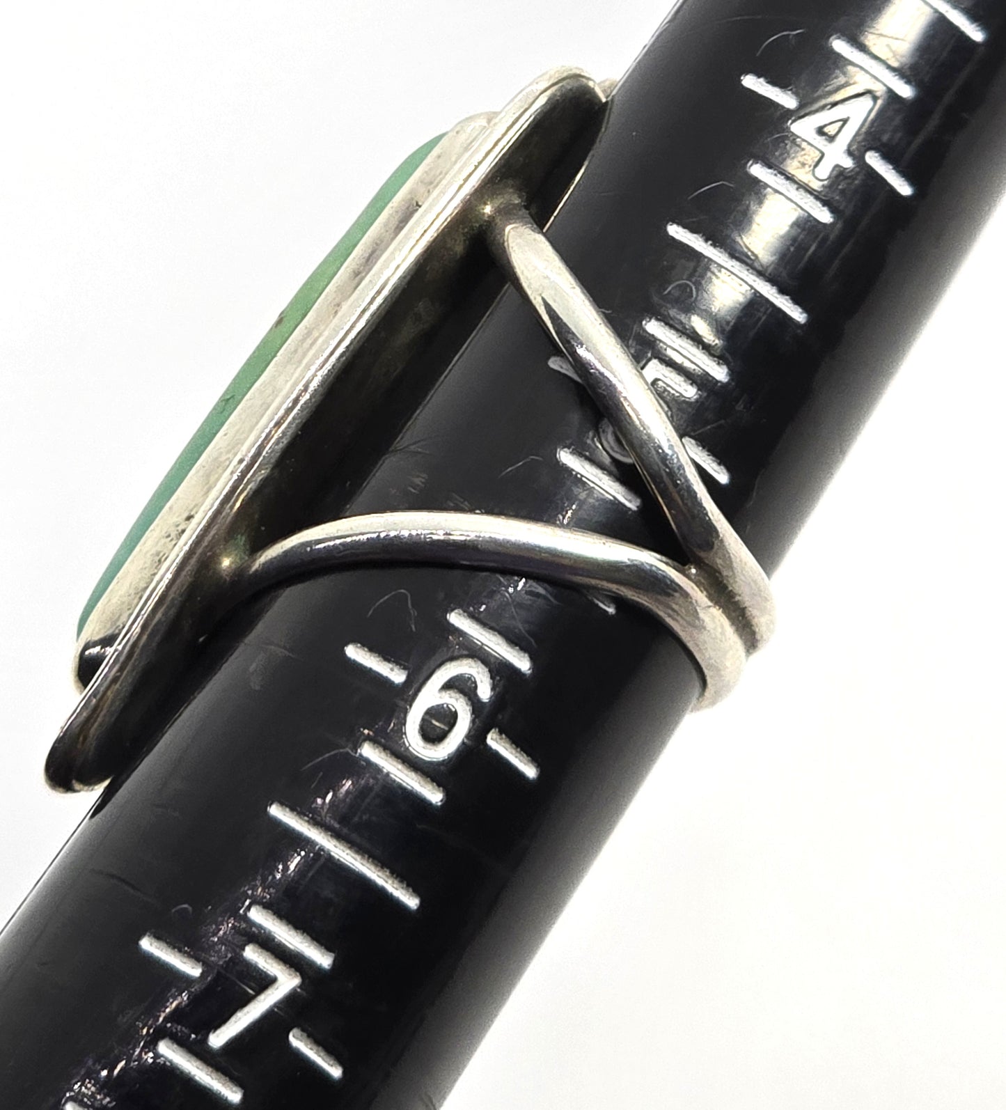 Navajo Large long turquoise sterling silver vintage Native American ring size 5.25