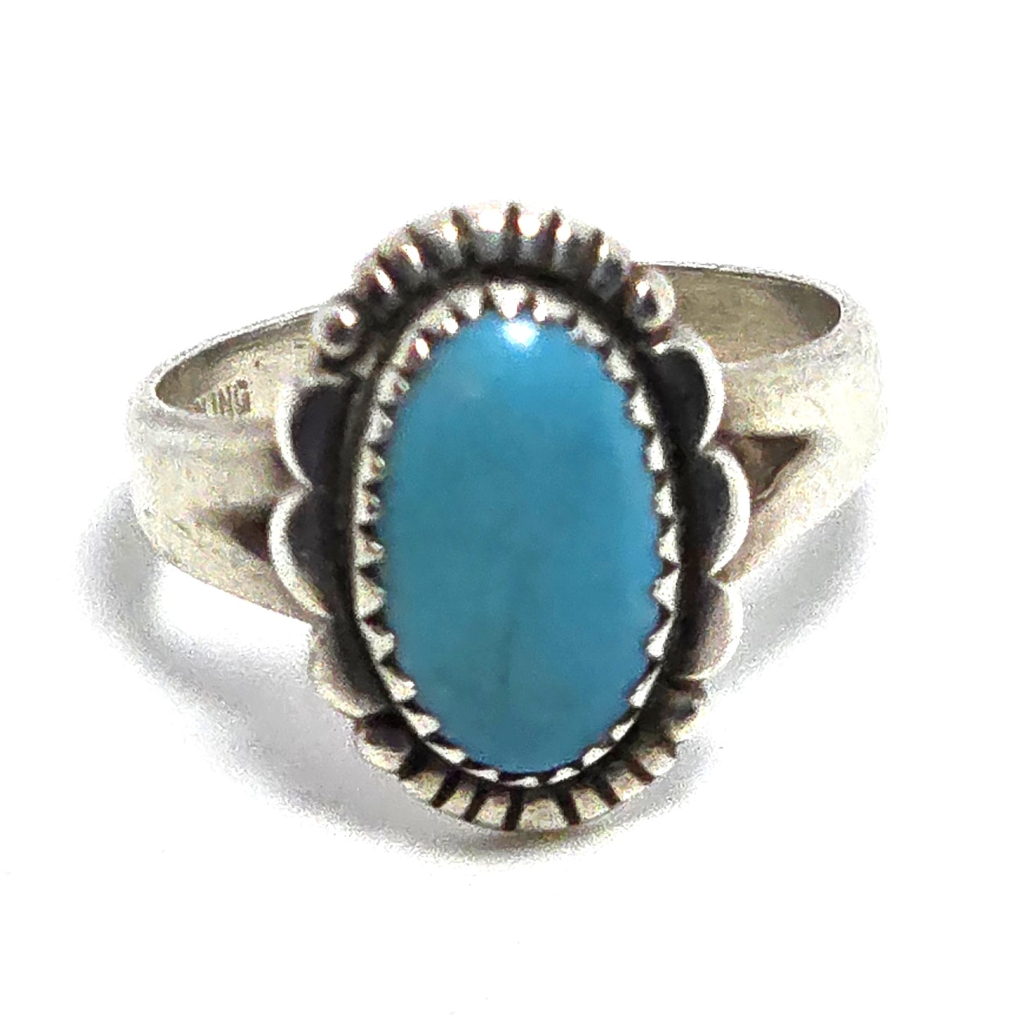Bell Trading Post turquoise vintage Southwestern sterling silver ring size 7.5