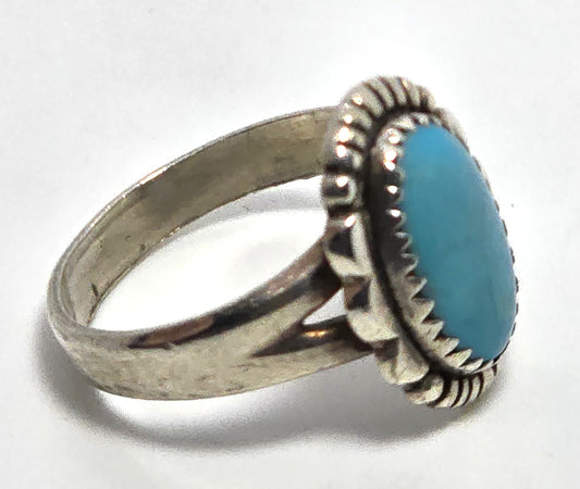 Bell Trading Post turquoise vintage Southwestern sterling silver ring size 7.5