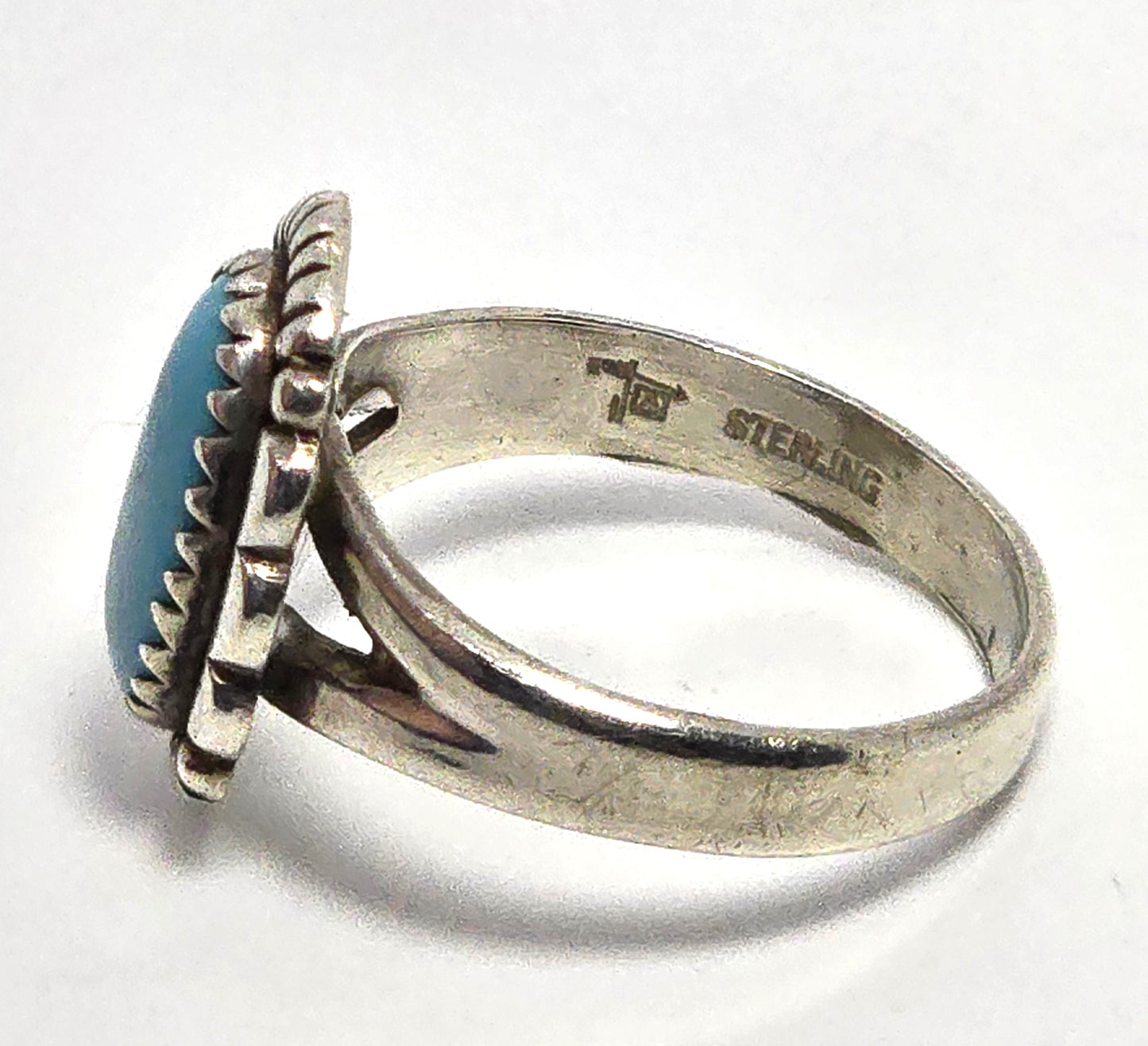 Bell Trading Post turquoise vintage Southwestern sterling silver ring size 7.5