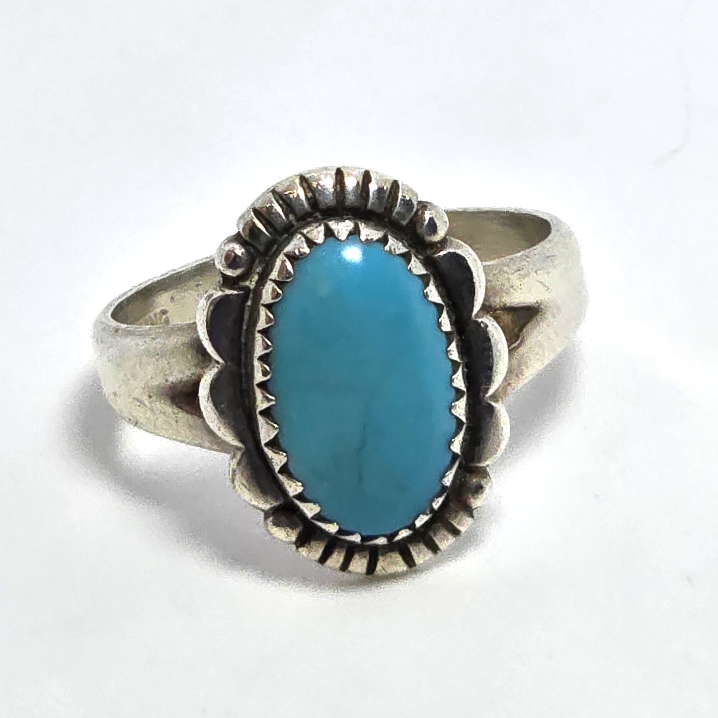 Bell Trading Post turquoise vintage Southwestern sterling silver ring size 7.5