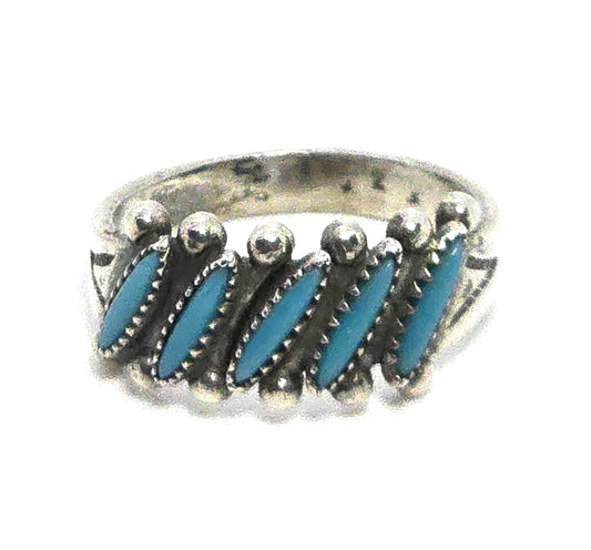 Bell Trading Native American Zuni petite point sterling silver vintage ring size 6.5