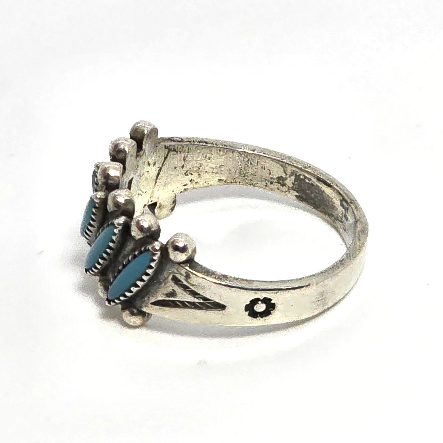 Bell Trading Native American Zuni petite point sterling silver vintage ring size 6.5