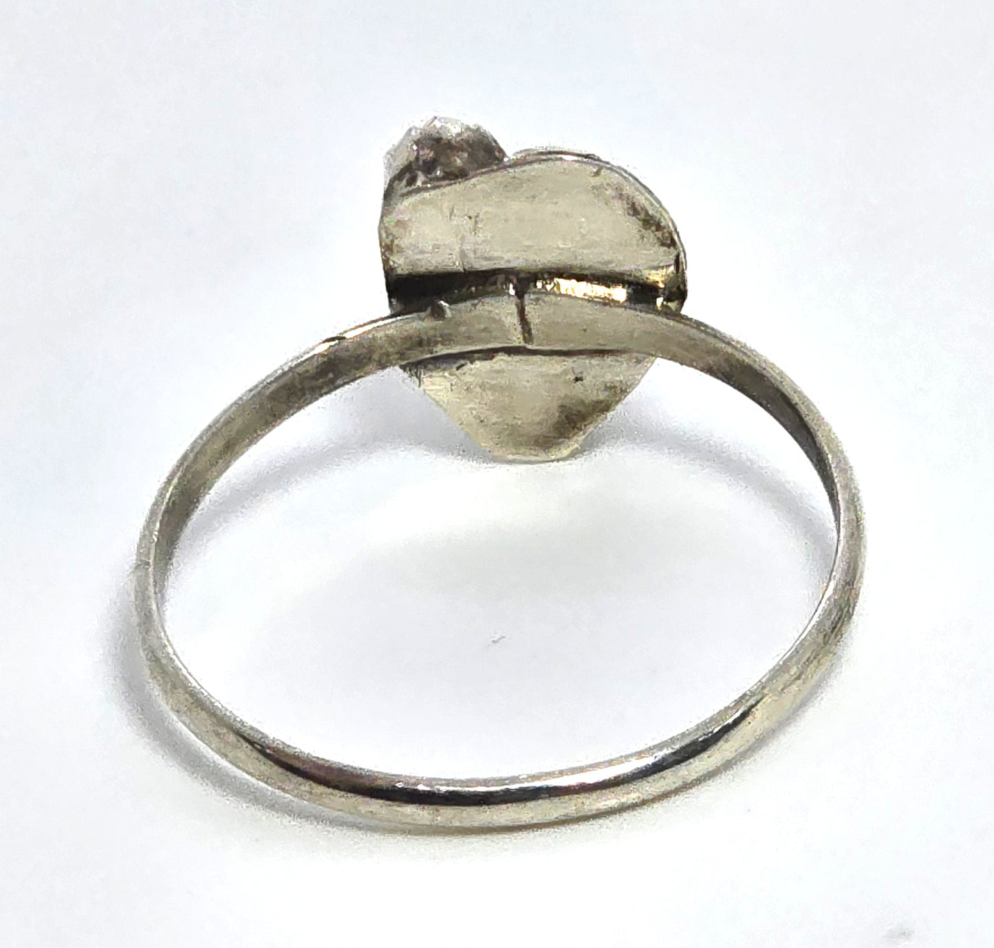 Turquoise and Red coral Navajo Native American small sterling silver ring size 8