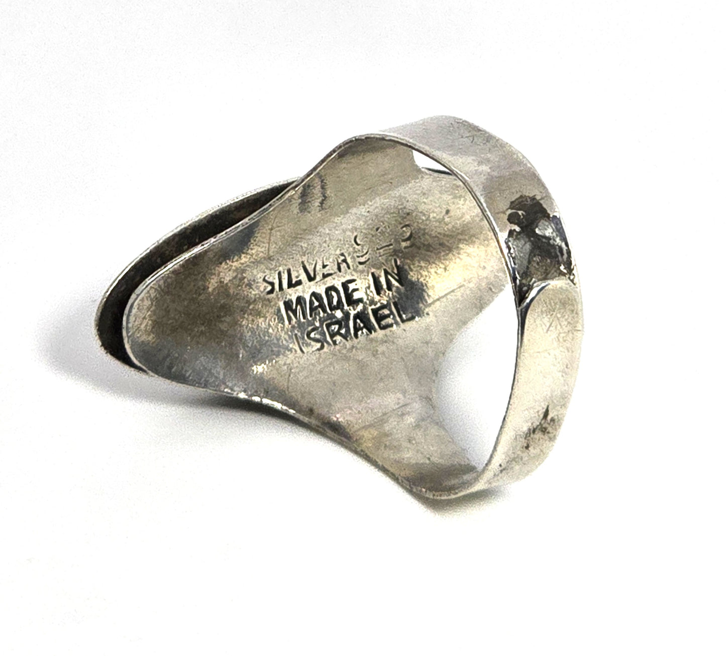 Eilat Stone Eye Israel vintage sterling silver adjustable ring size 8