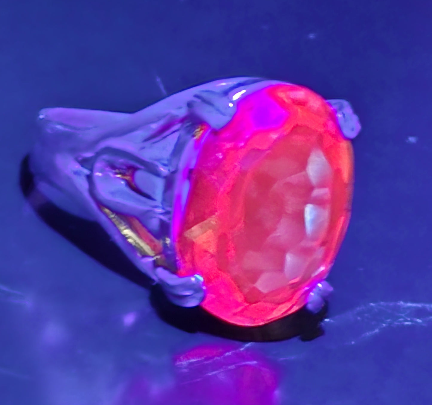 Synthetic Alexandrite 10ct artisan vintage sterling silver ring size 9.5