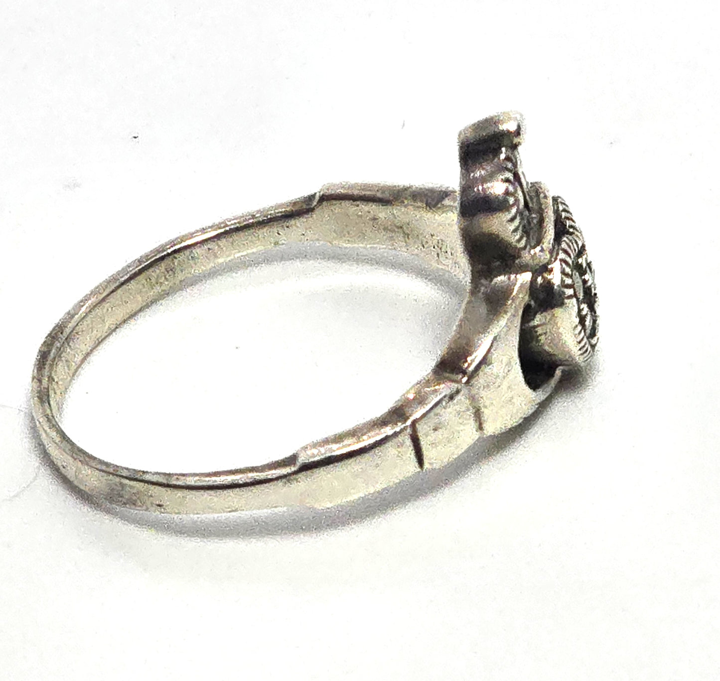 Claddagh Irish Druid sterling silver marcasite Celtic ring band size 7