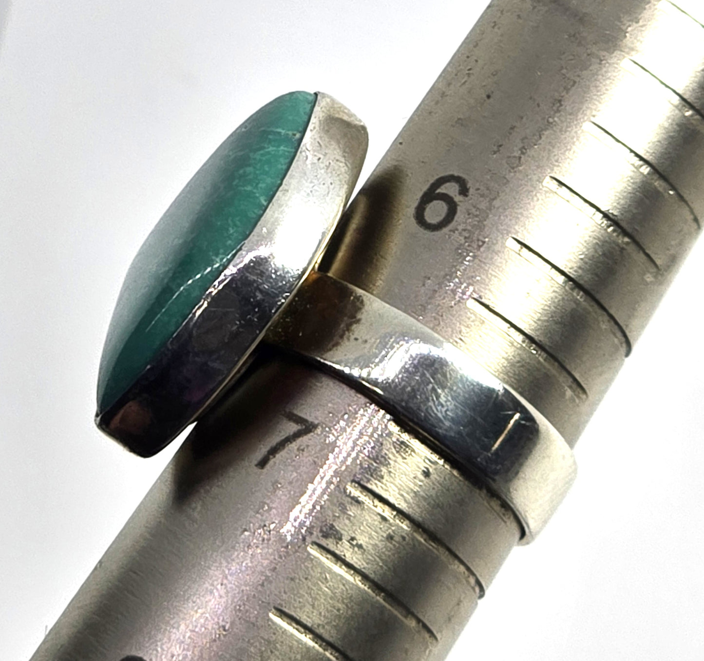 Amazonite teal gemstone DTR Desert Rose Trading sterling silver ring size 6.5