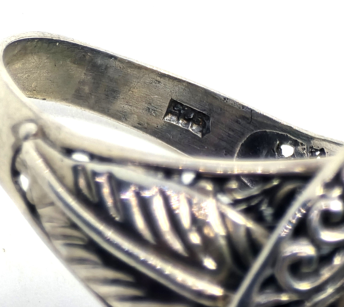 Dragonfly Blue Moonstone large sterling silver tribal Balinese statement ring size 10