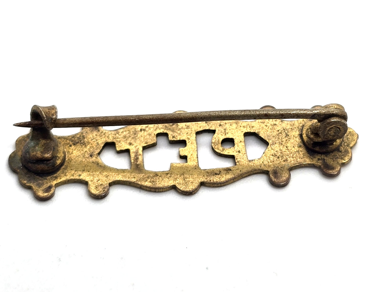Antique Victorian baby yellow gold filled PET antique bar pin brooch