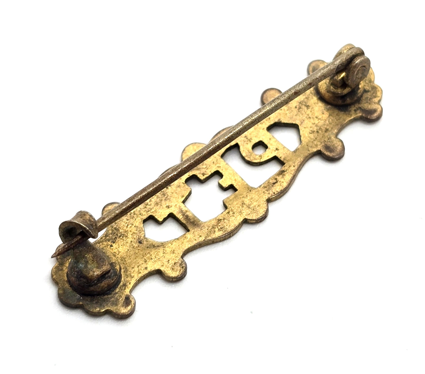 Antique Victorian baby yellow gold filled PET antique bar pin brooch