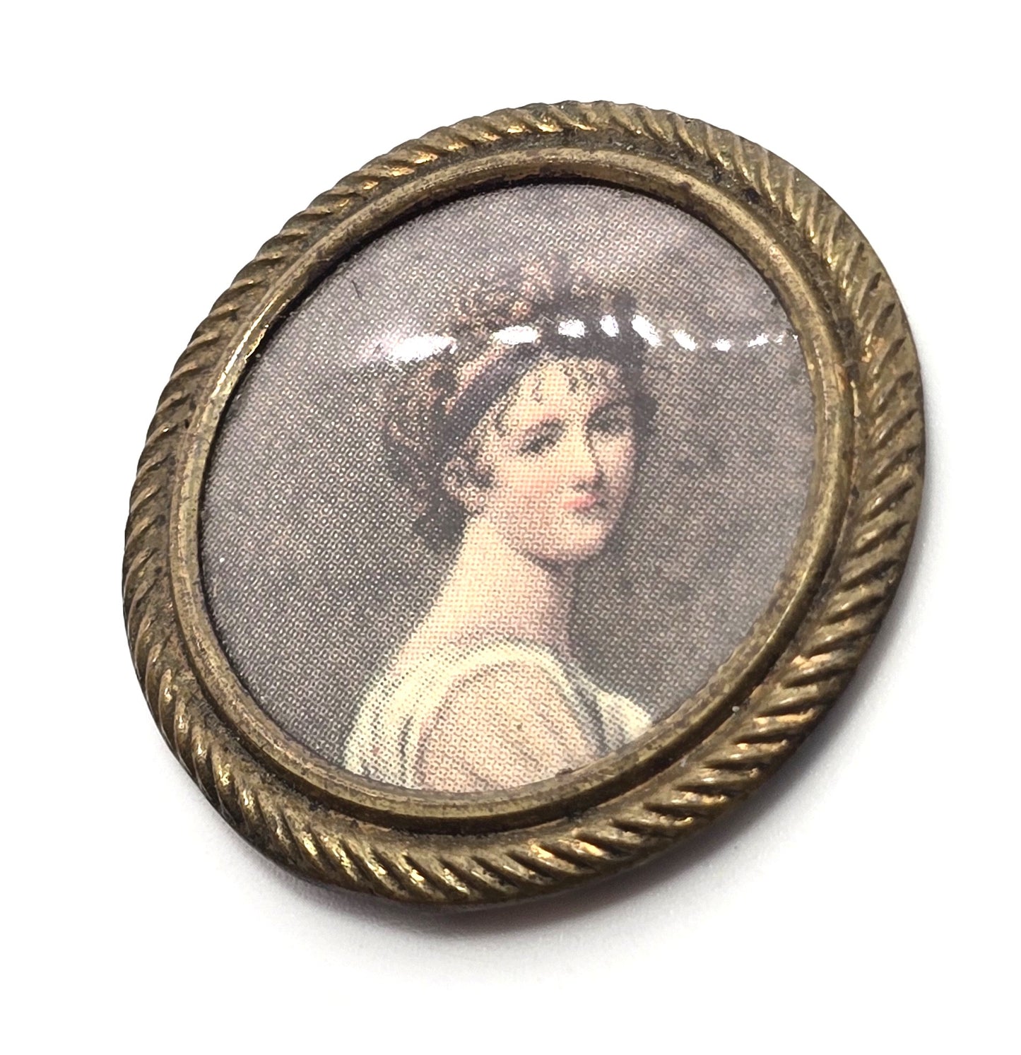 Victorian Memento Mori Tin cameo antique Mourning framed picture