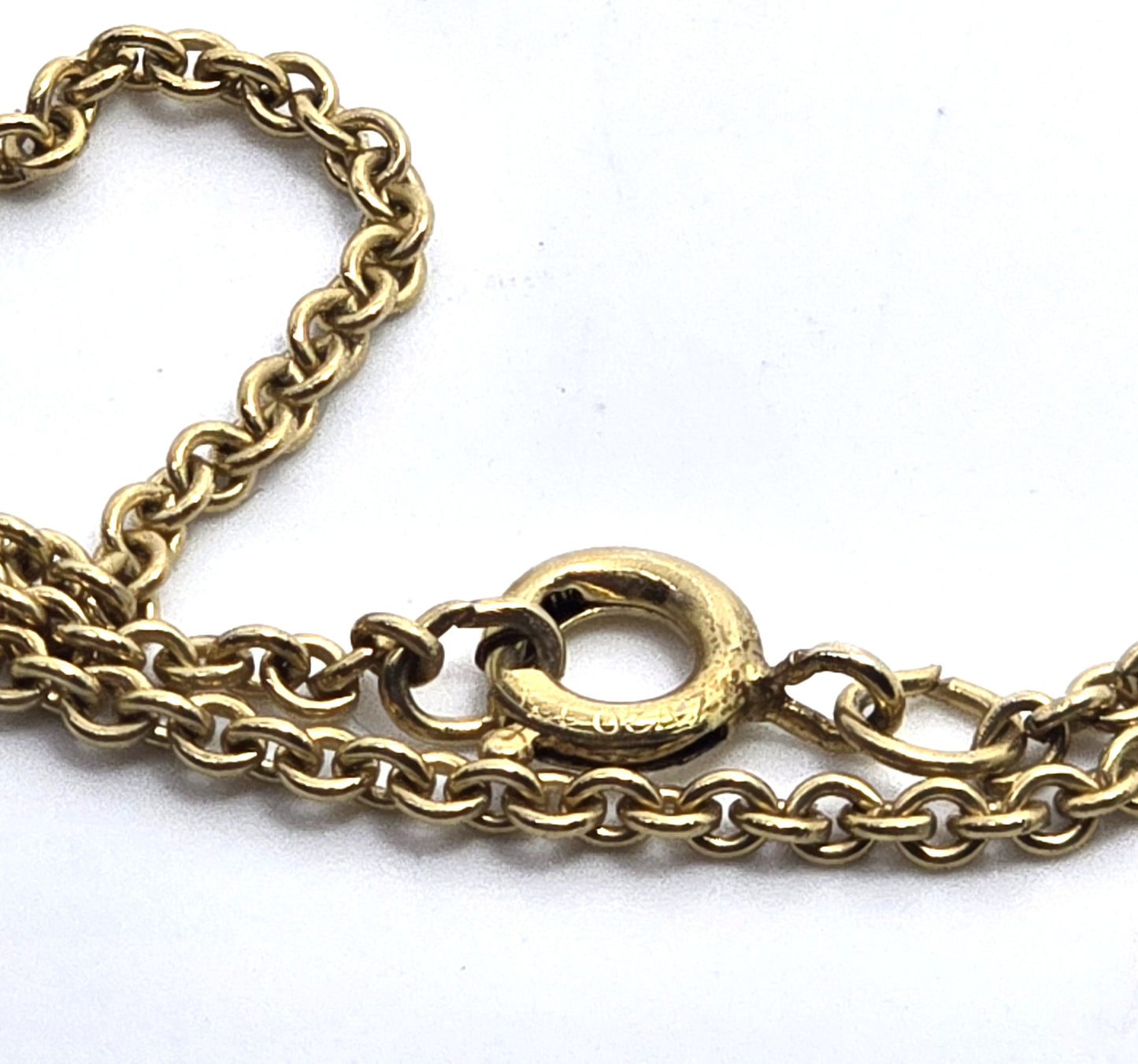 A & Z Co Victorian 12k Yellow Gold filled black rhinestone lavalier antique necklace