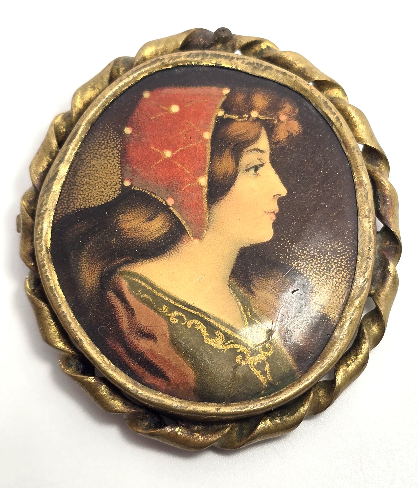 French Renaissance Style Portrait Victorian antique cameo brooch