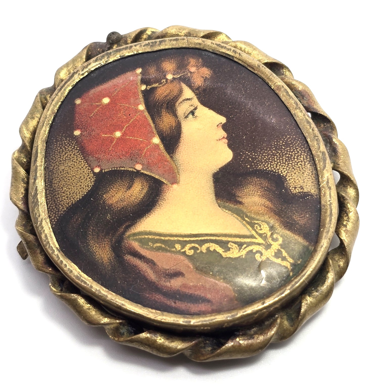 French Renaissance Style Portrait Victorian antique cameo brooch