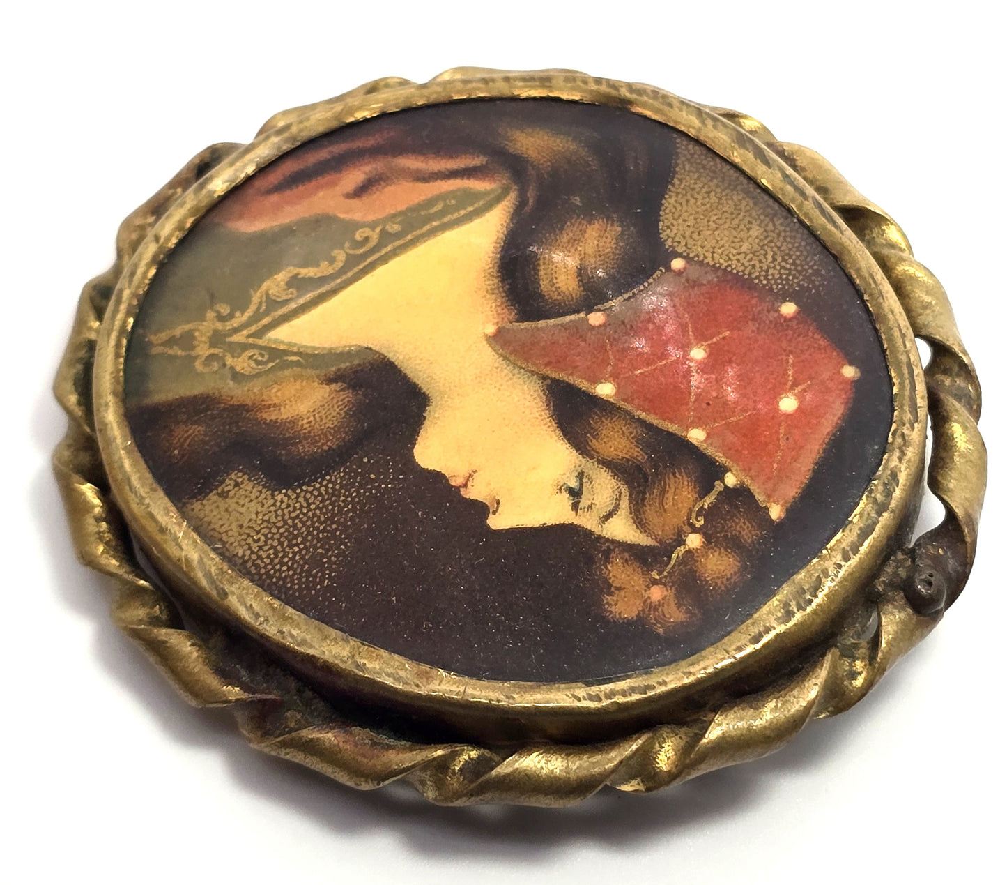 French Renaissance Style Portrait Victorian antique cameo brooch