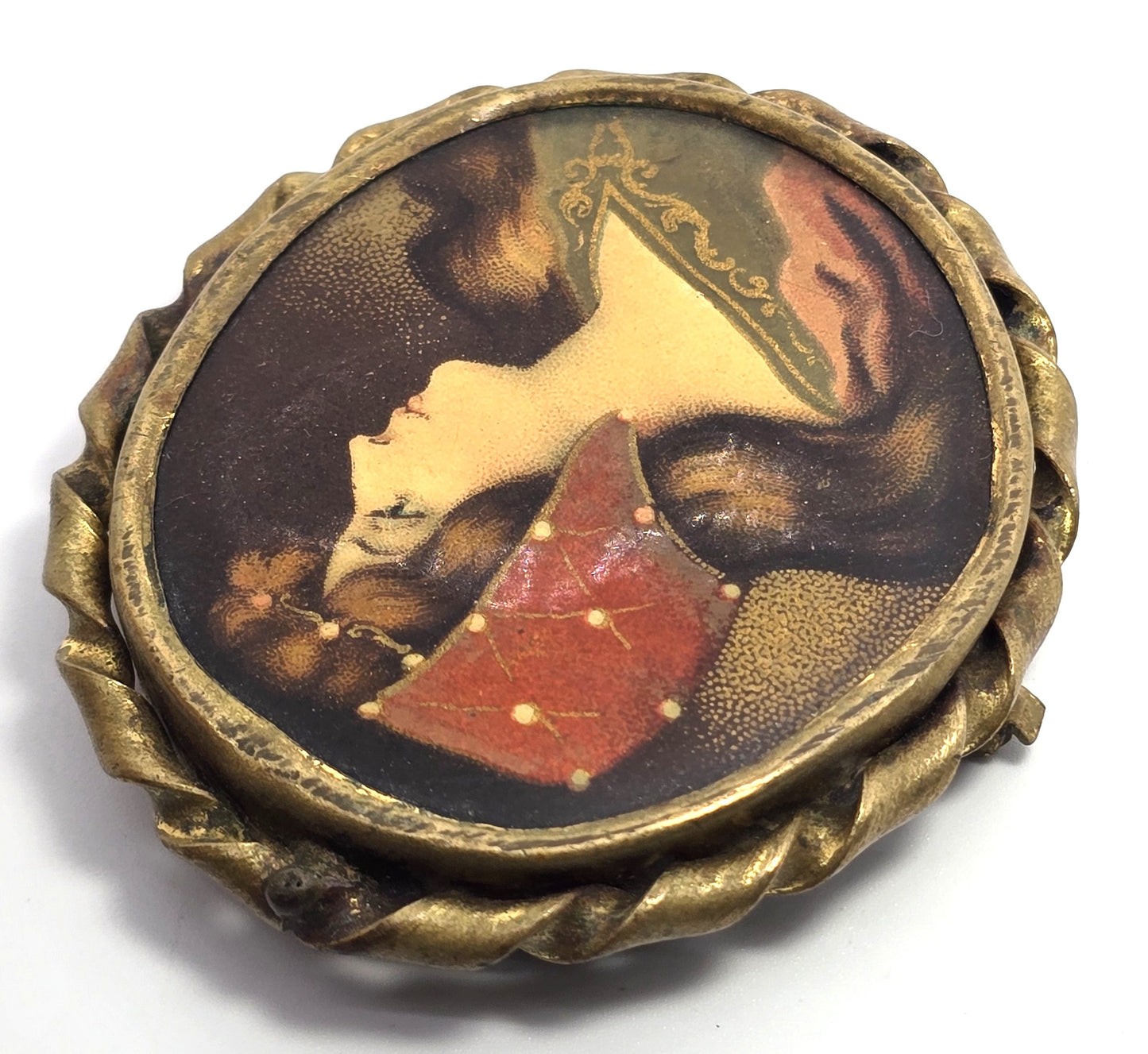 French Renaissance Style Portrait Victorian antique cameo brooch