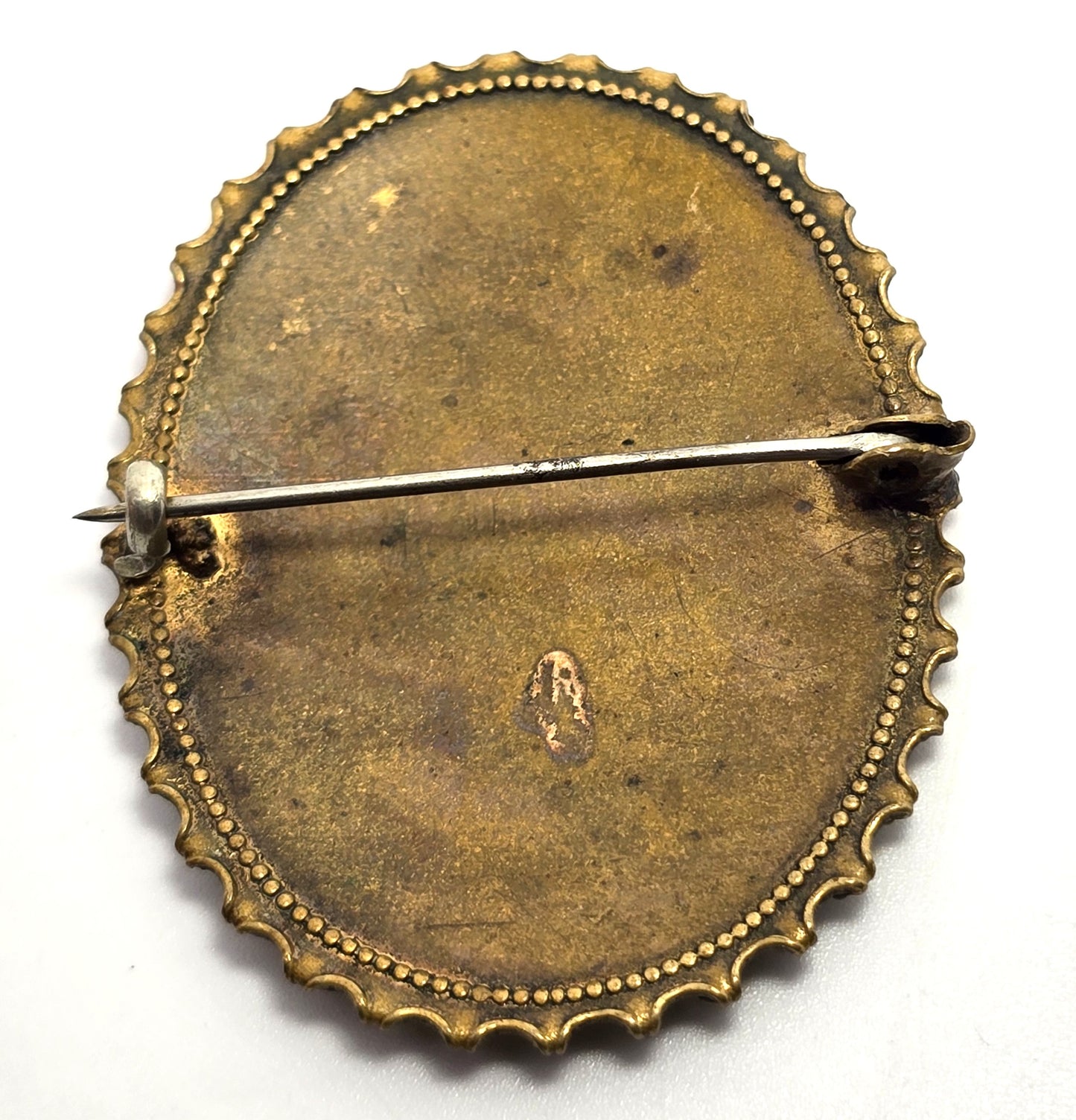 Cameo Victorian women transferware vintage brass cameo brooch