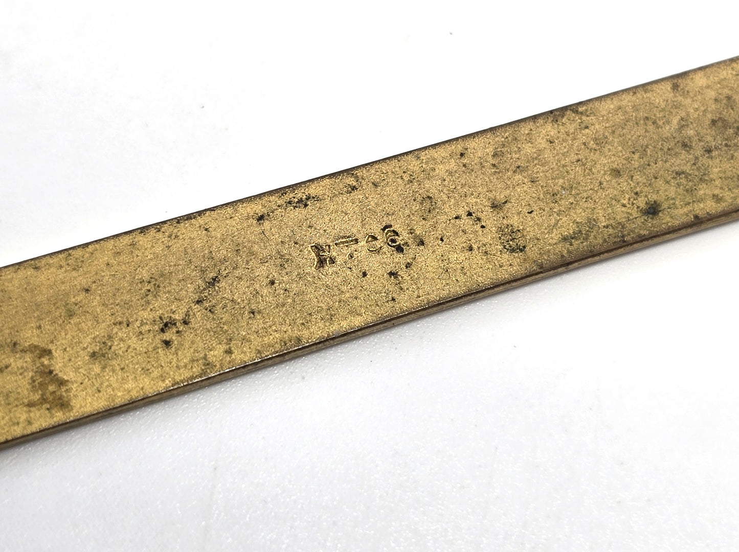 H.T. Co Victorian antique yellow gold filled etched rose bar pin brooch