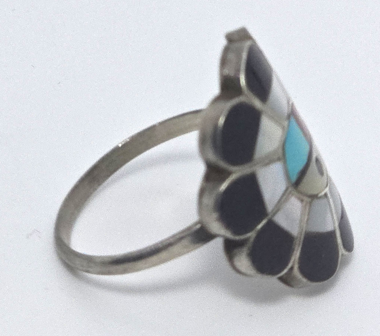 L.L. Dickson Larry and Lorinda Natie American Zuni Sterling sun face ring size 7