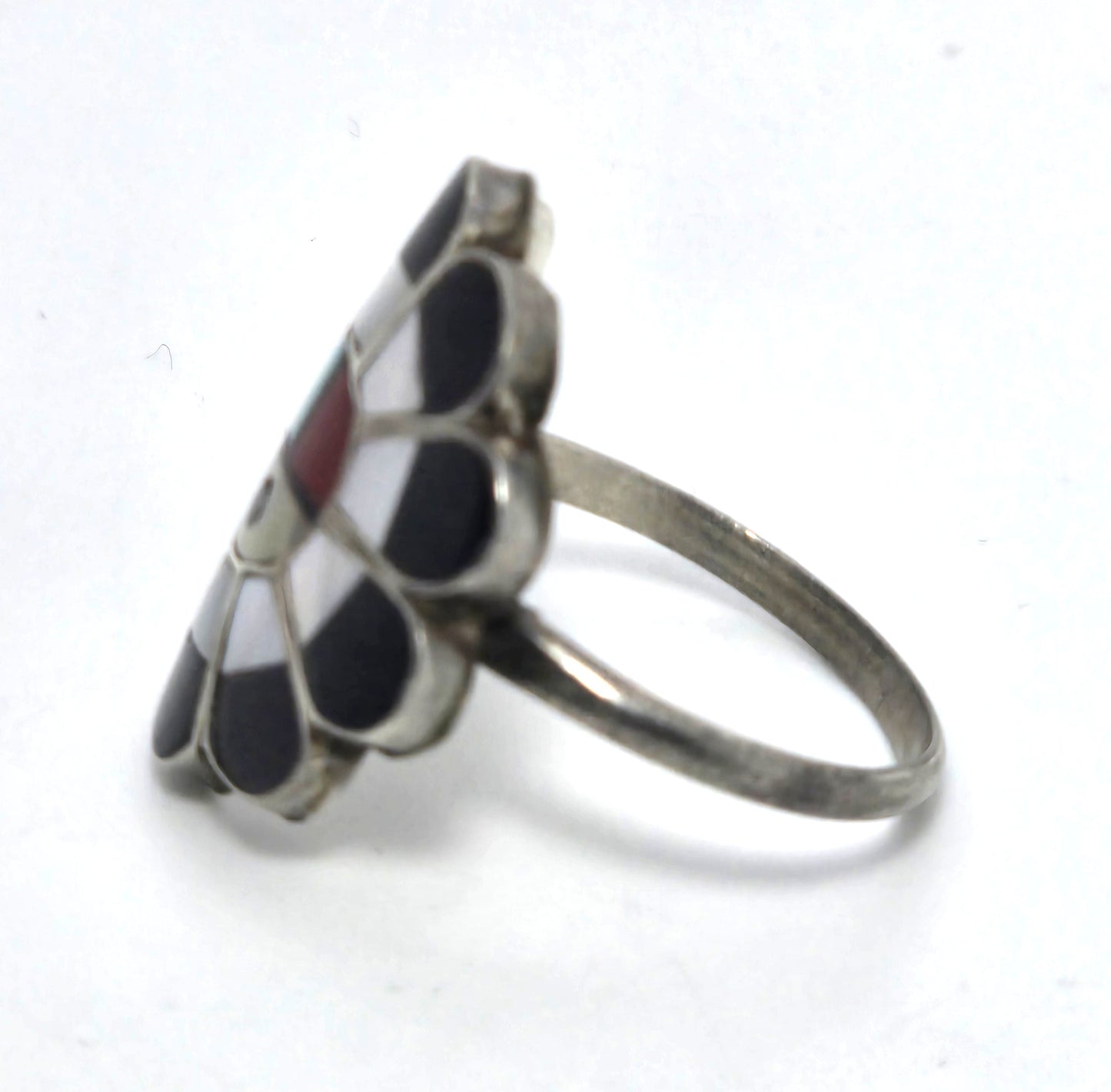 L.L. Dickson Larry and Lorinda Natie American Zuni Sterling sun face ring size 7