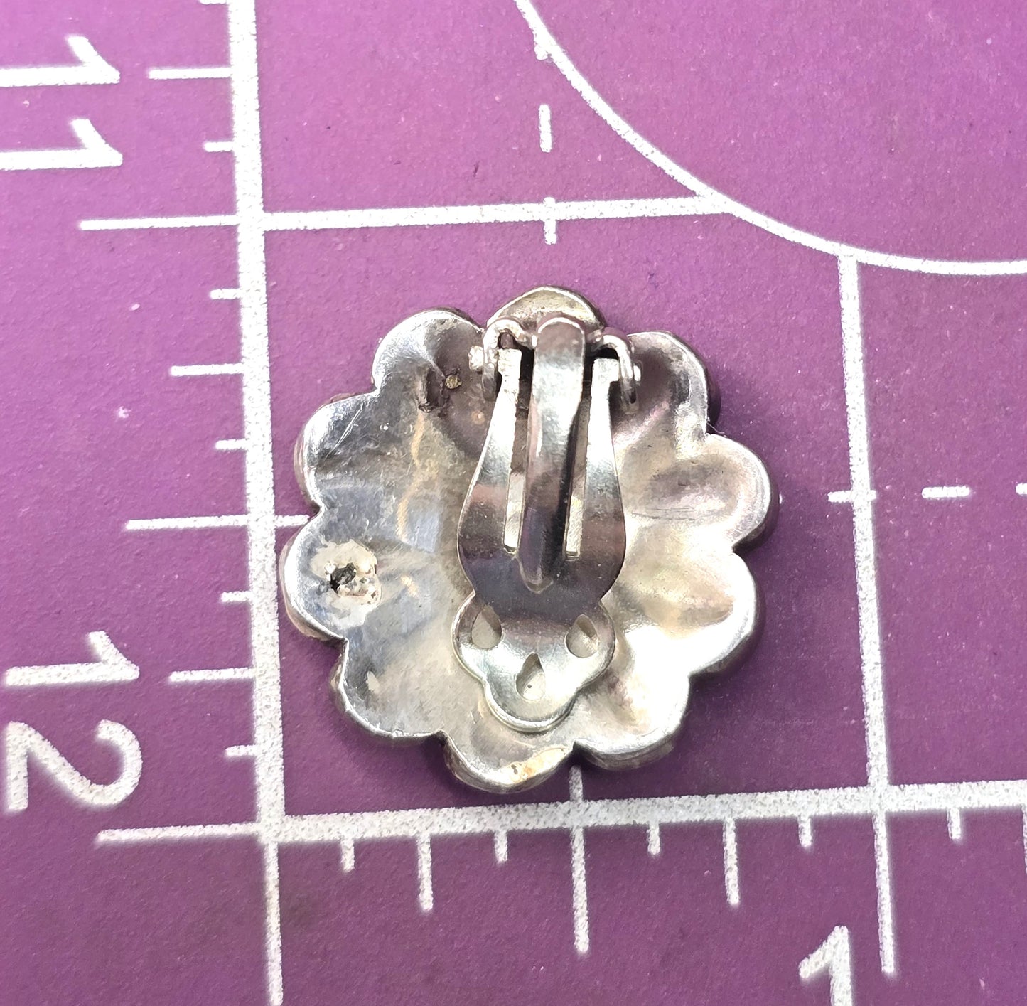 L.L. Dickson Larry and Lorinda Natie American Zuni Sterling sun face earrings