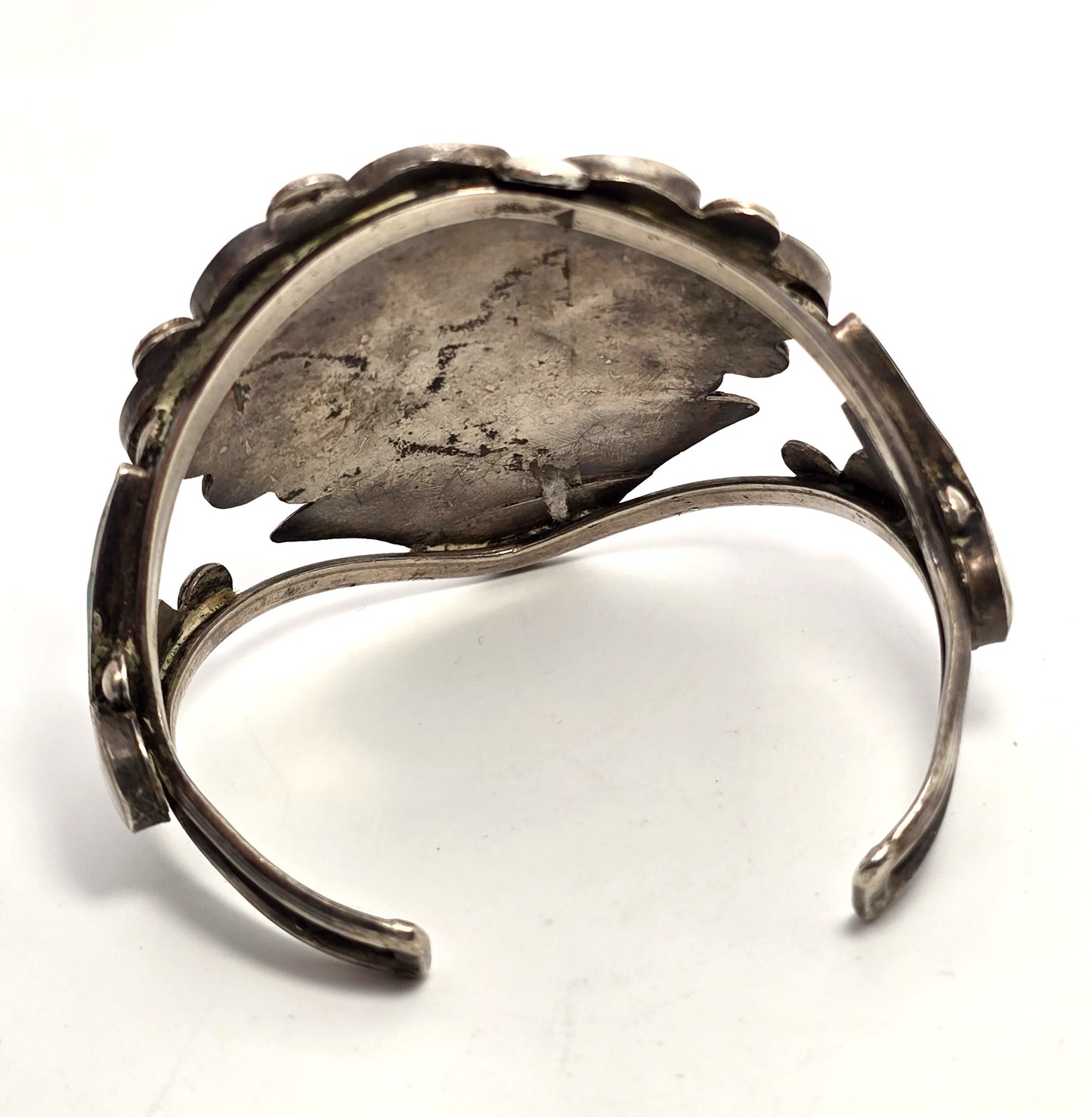 Zuni Sun Face Native American Sterling Silver multi gemstone inlay cuff bracelet