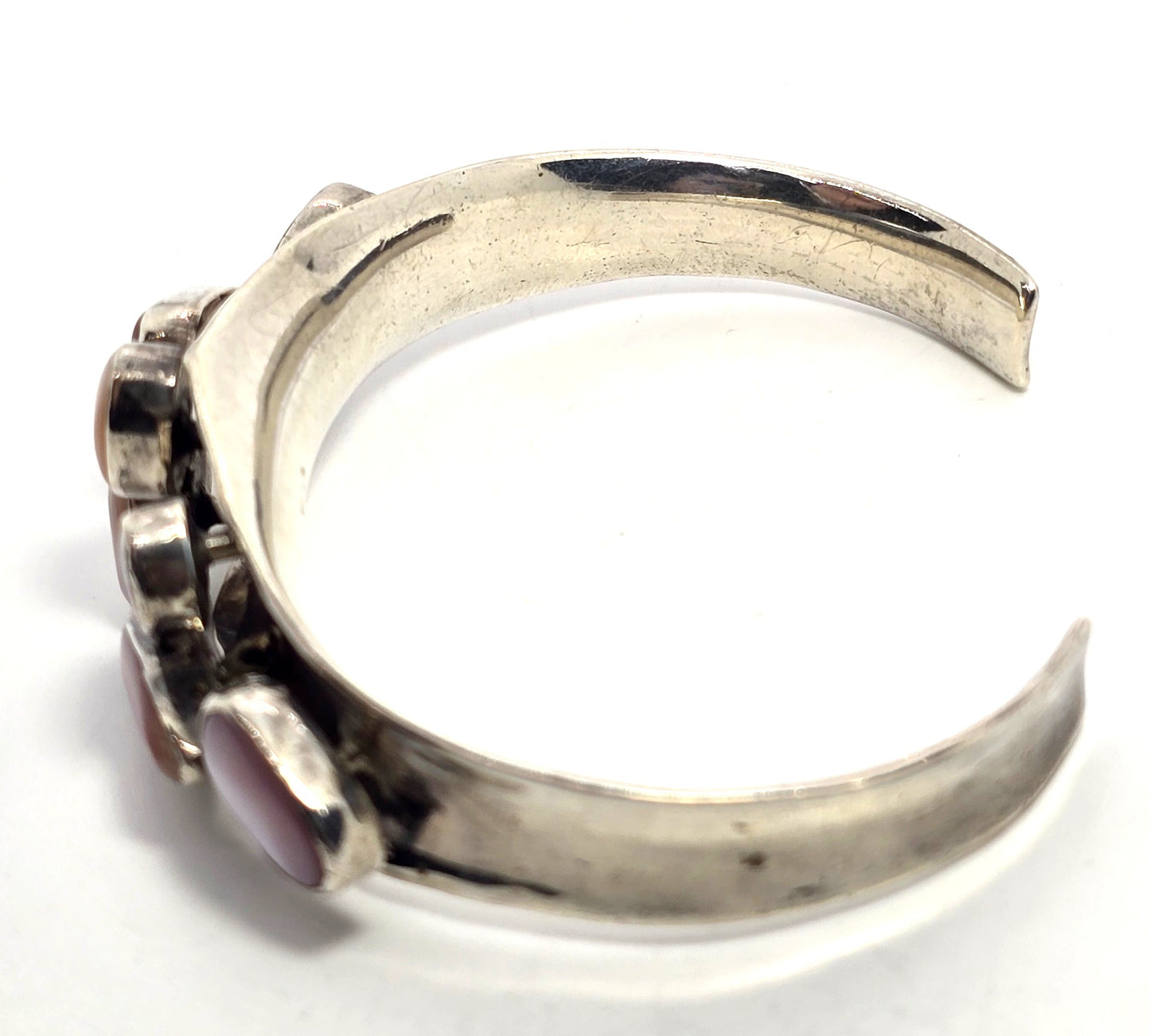 Alice Platero Navajo Pink slipper shell Native American vintage sterling cuff bracelet