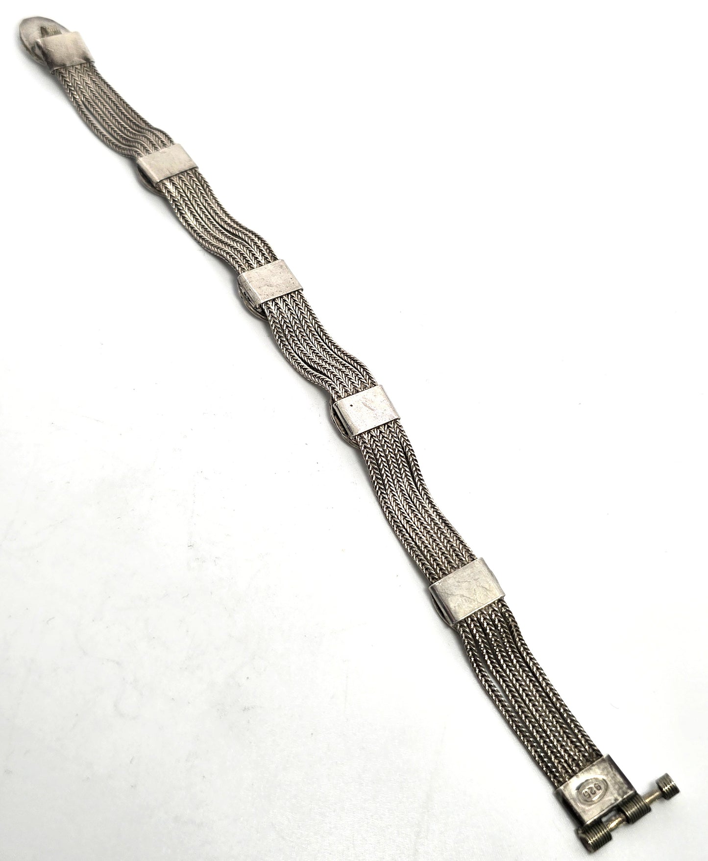 Turkish Ottoman Carnelian foxtail 3 chain 925 sterling silver vintage bracelet