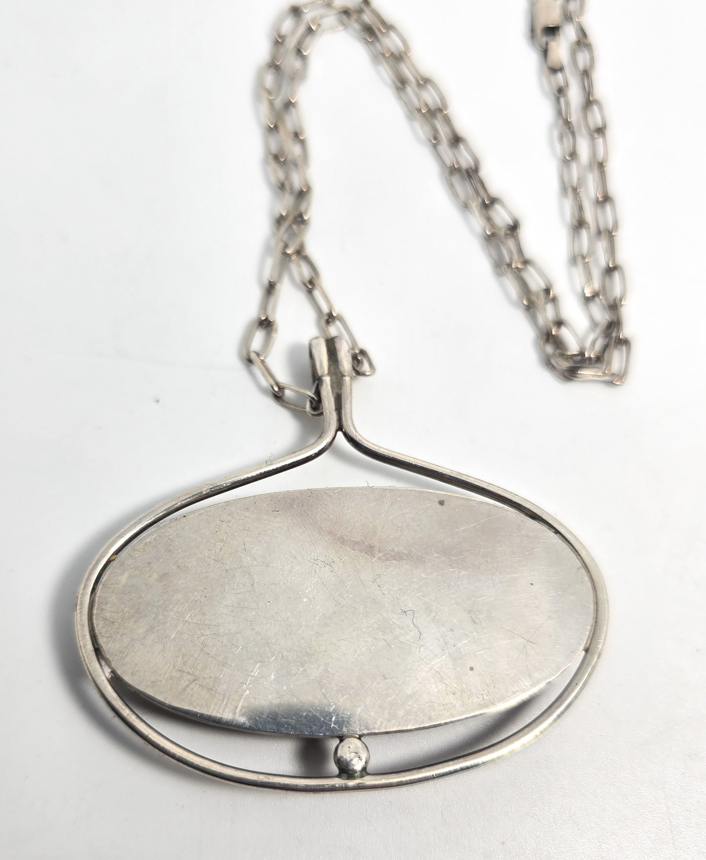 Owyhee jasper Landscape jasper vintage sterling silver artisan pendant necklace