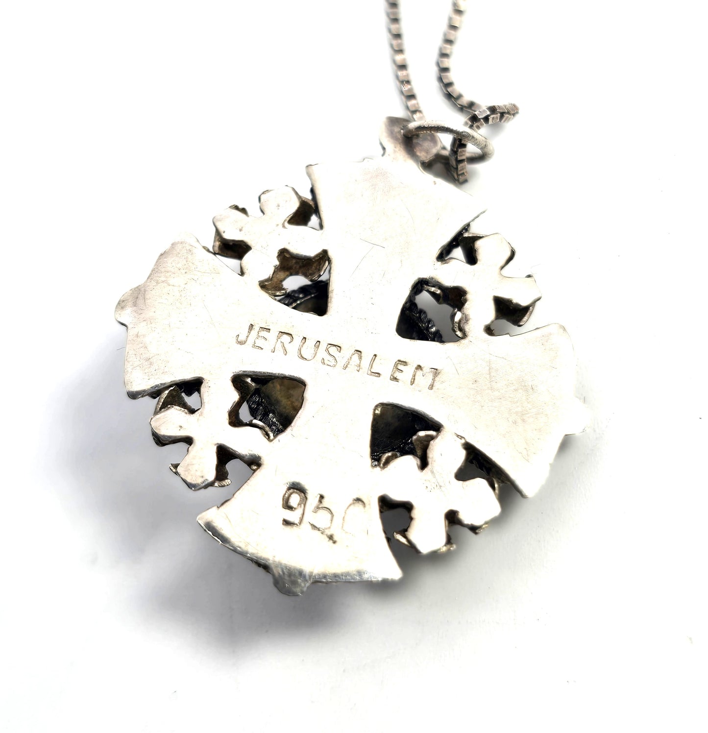 Maltese cross vintage Jerusalem 950 sterling silver vintage necklace
