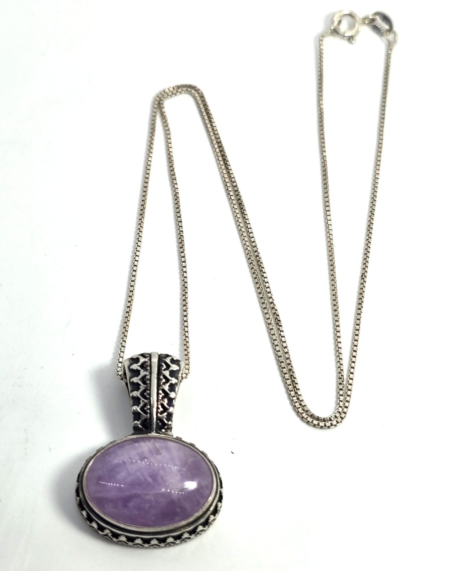 Relios Carolyn Pollak sterling silver purple amethyst signed pendant necklace