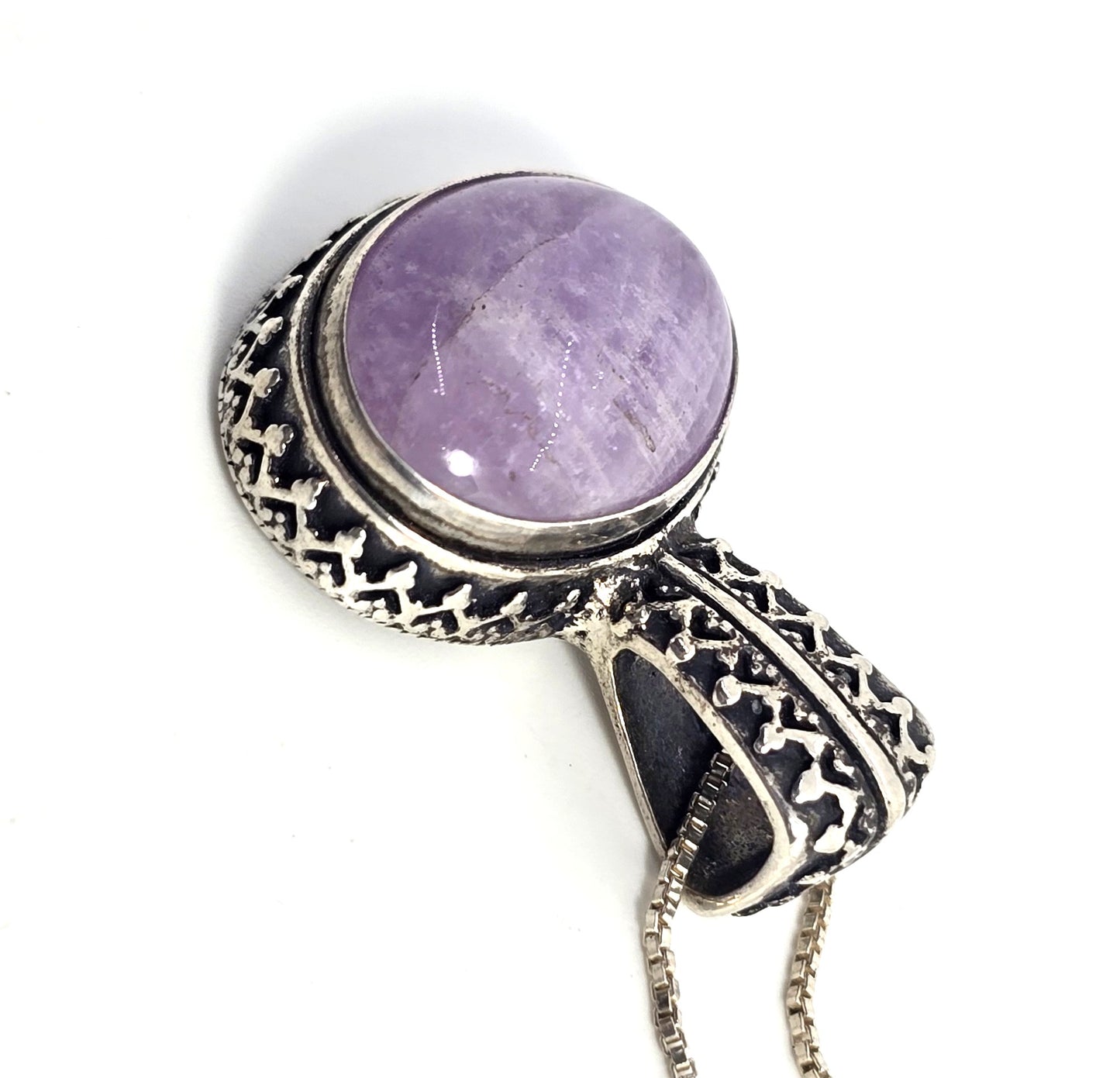 Relios Carolyn Pollak sterling silver purple amethyst signed pendant necklace