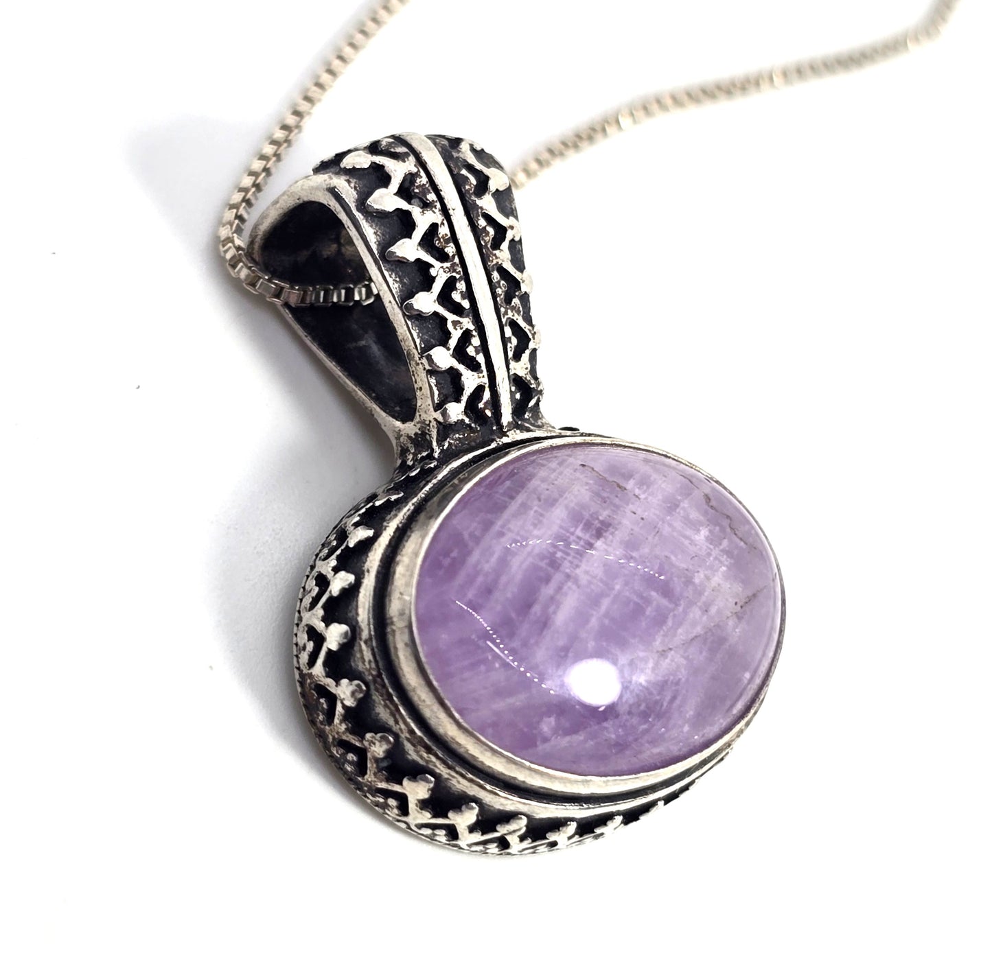 Relios Carolyn Pollak sterling silver purple amethyst signed pendant necklace