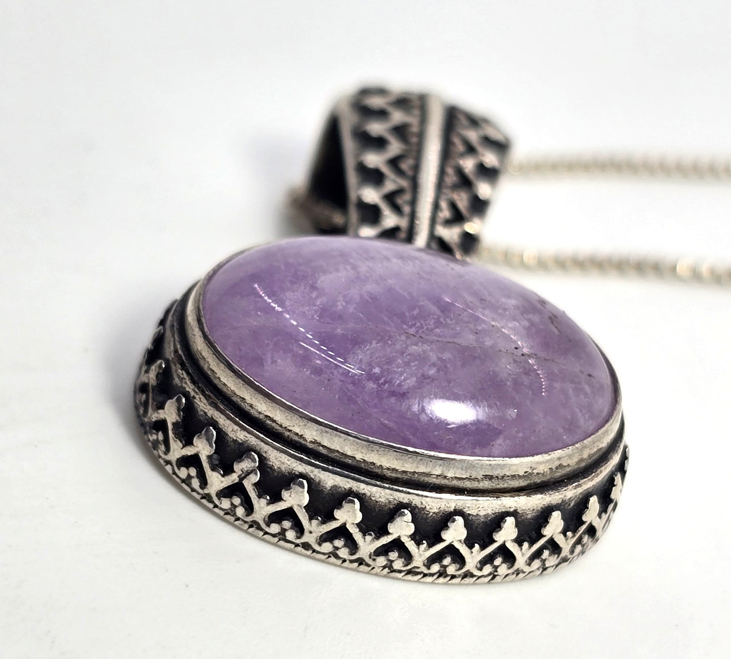 Relios Carolyn Pollak sterling silver purple amethyst signed pendant necklace