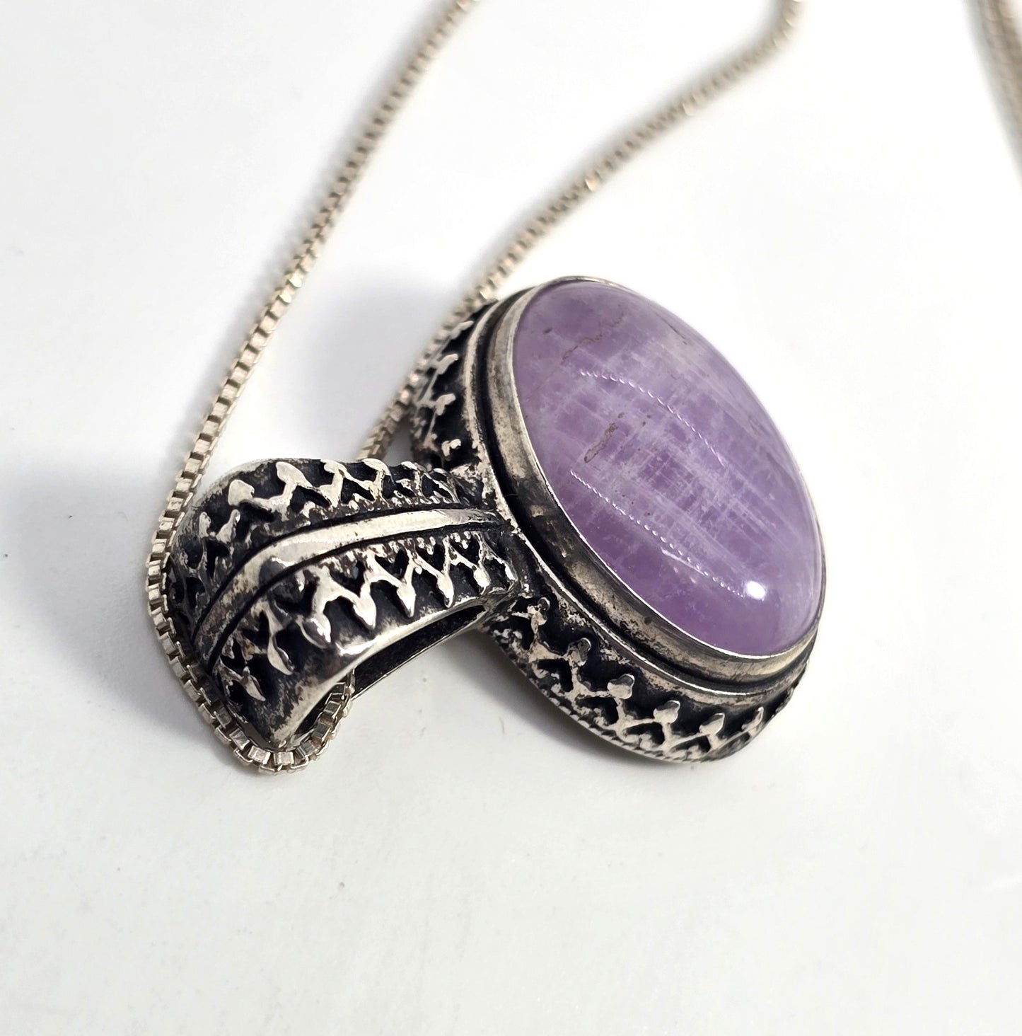 Relios Carolyn Pollak sterling silver purple amethyst signed pendant necklace