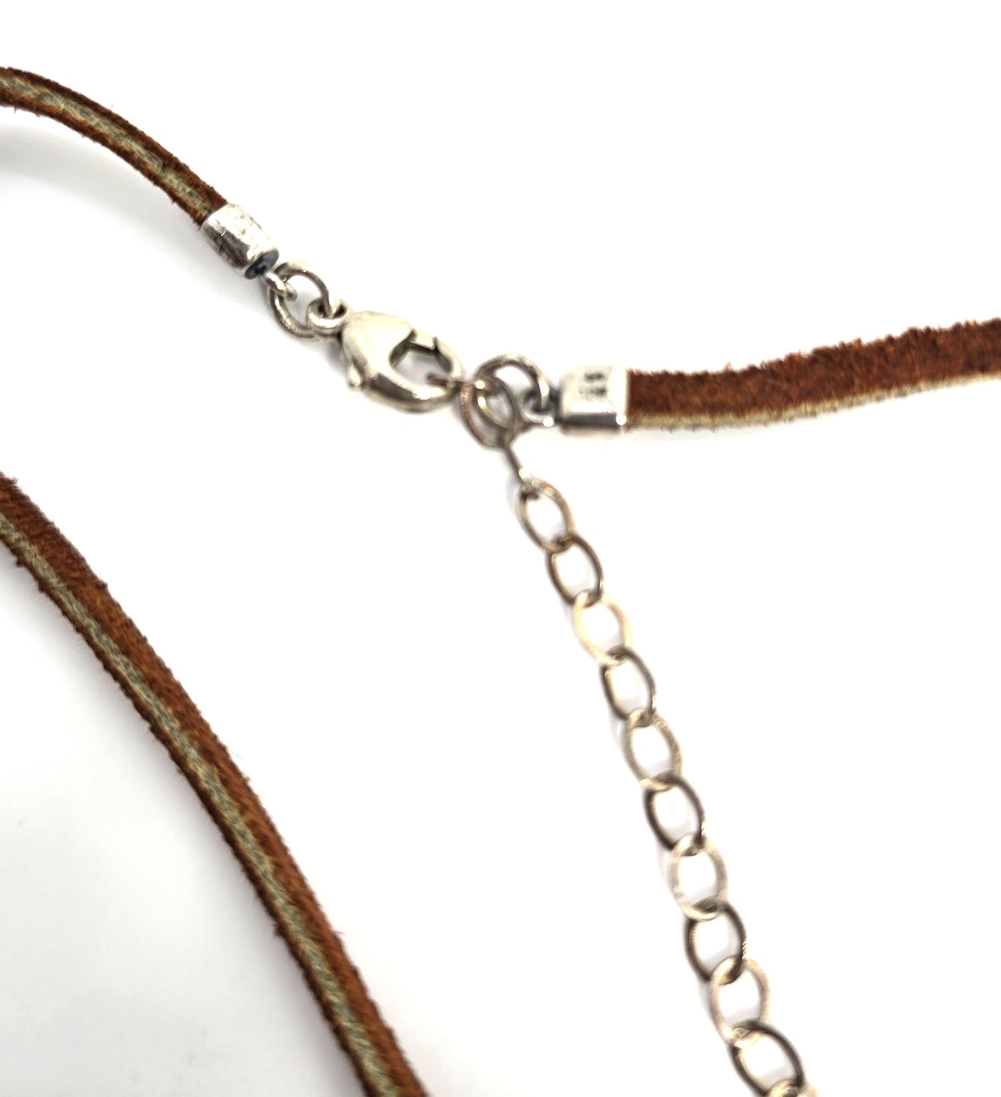 Robert Shields Sterling Silver Color Enamel Dancing Kokopelli Native leather necklace