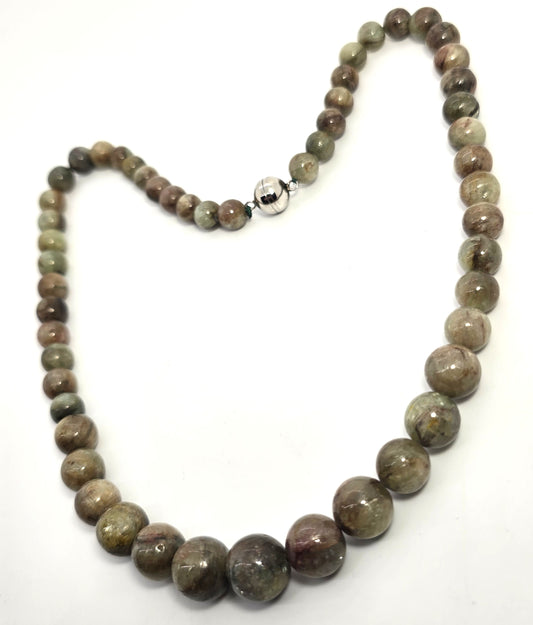 Green kyanite 420ct graduated beaded gemstone D'joy sterling silver 20' necklace